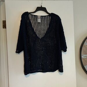Chico's size 2 Navy Knit Top